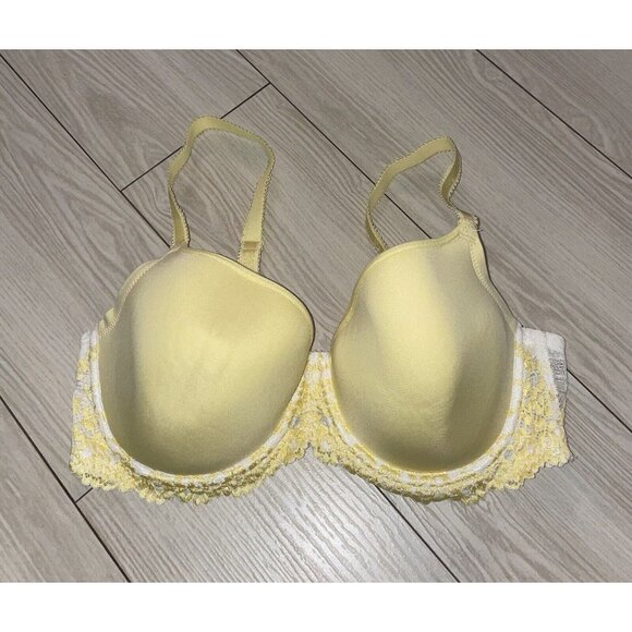 Wacoal 853191 Embrace Bra Lace Contour Bra Lined Underwire Womens 36C Yellow - Picture 2 of 6